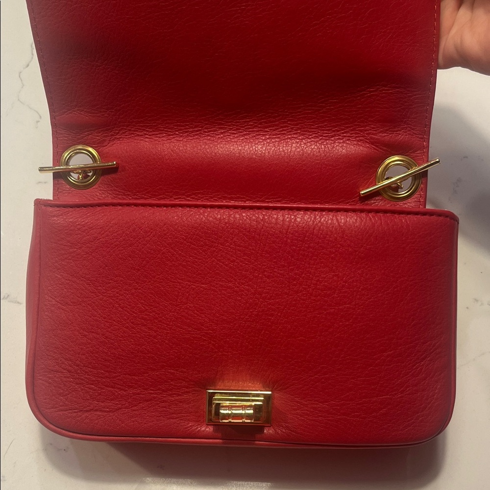 Valentino by Mario Valentino Red Chevron Crossbody Bag - Picture 3 of 5